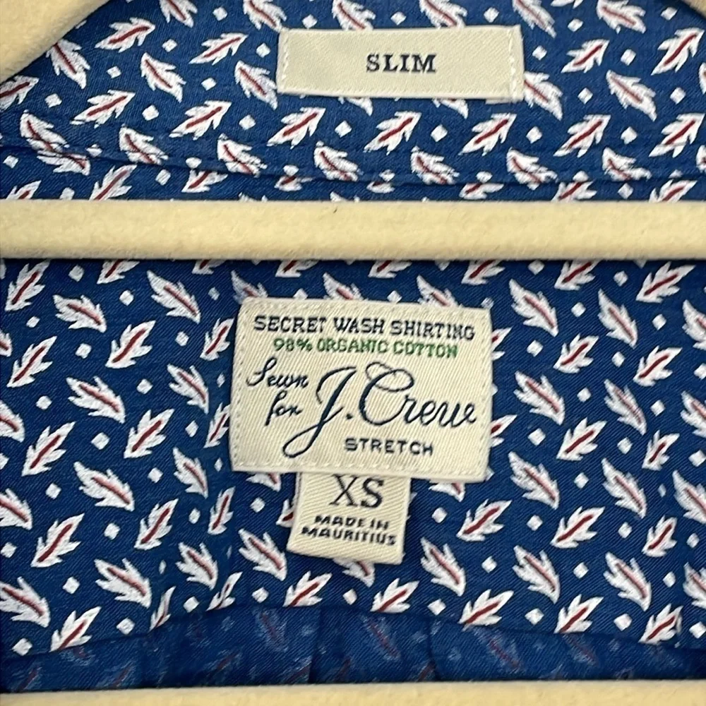 J.Crew Slim Organic Cotton Leaves shirt